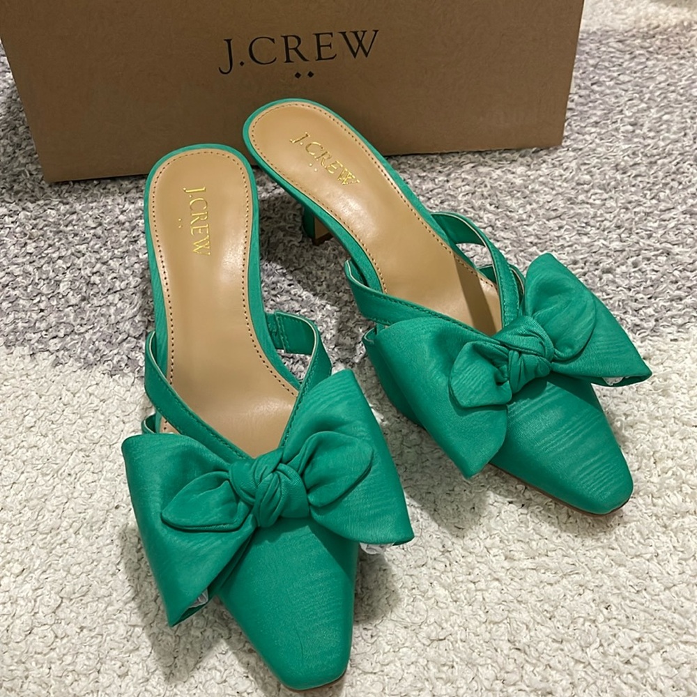 NWT- J. Crew - 7 & 7.5 Snip-Toe Bow Mules
